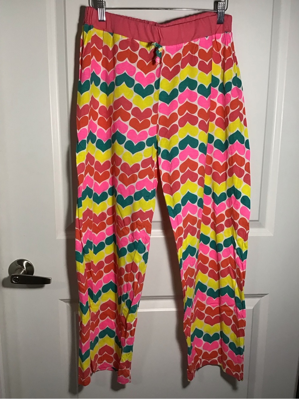 Love 2 Sleep Heart Chevron Lounge Pants - Pink, Yellow, Teal, Coral XL